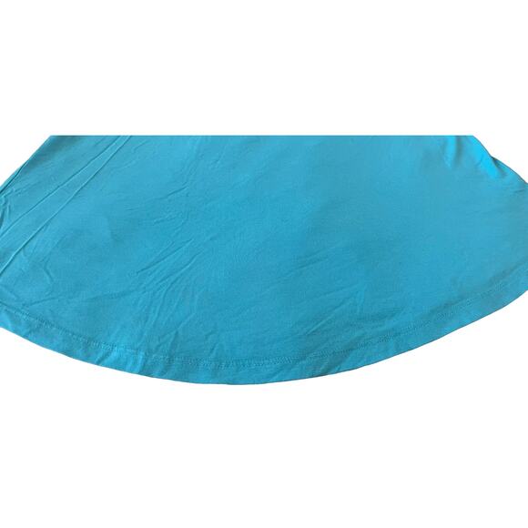 JM COLLECTION CAP SLEEVE COLD SHOULDER TOP, WOMENS, XL, LIGHT BLUE-ROUND HEMLINE - Picture 8 of 11